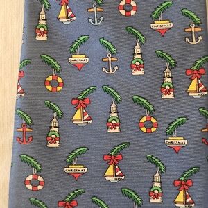 "Nautical Xmas Ornaments" Eric Holch Alynn Neckwear Silk Christmas Tie